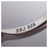 BBJ Sterling Silver Ring - Red Center Gemstone, Size 8.75 BBJ Sterling Silver Ring - Red Center Gemstone, Size 8.75