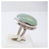 Sterling Silver Green Moon Stone? Ring. Size 8 Sterling Silver Green Moon Stone? Ring. Size 8