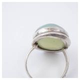 Sterling Silver Green Moon Stone? Ring. Size 8 Sterling Silver Green Moon Stone? Ring. Size 8