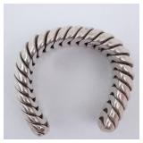 Sterling Silver Flexible Rope Ring. - Open Adjustable Band. Size 8-9. Sterling Silver Flexible Rope Ring. - Open Adjustable Band. Size 8-9.