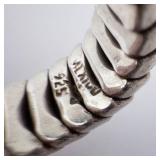 Sterling Silver Flexible Rope Ring. - Open Adjustable Band. Size 8-9. Sterling Silver Flexible Rope Ring. - Open Adjustable Band. Size 8-9.