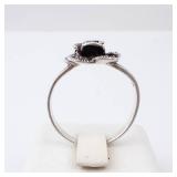 Marcasite Sterling Silver Rose Ring - Vintage Floral Band Marcasite Sterling Silver Rose Ring - Vintage Floral Band