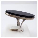 Sterling Silver Black Onyx Ring - Size 6 Sterling Silver Black Onyx Ring - Size 6