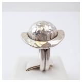 Sterling Silver Hammered Dome Ring - Size 5.5 Sterling Silver Hammered Dome Ring - Size 5.5