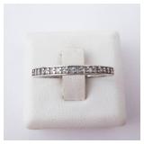 Sterling Silver Lab-Grown Diamond Band. Size 7. Sterling Silver Lab-Grown Diamond Band. Size 7.