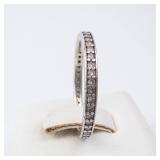 Sterling Silver Lab-Grown Diamond Band. Size 7. Sterling Silver Lab-Grown Diamond Band. Size 7.