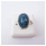 Sterling Silver Ring - Blue Cabochon -Size 8.25 Sterling Silver Ring - Blue Cabochon -Size 8.25