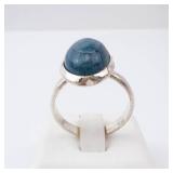 Sterling Silver Ring - Blue Cabochon -Size 8.25 Sterling Silver Ring - Blue Cabochon -Size 8.25