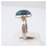 Sterling Silver Ring - Blue Cabochon -Size 8.25 Sterling Silver Ring - Blue Cabochon -Size 8.25