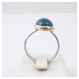 Sterling Silver Ring - Blue Cabochon -Size 8.25 Sterling Silver Ring - Blue Cabochon -Size 8.25
