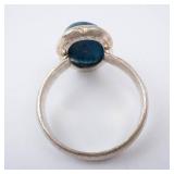 Sterling Silver Ring - Blue Cabochon -Size 8.25 Sterling Silver Ring - Blue Cabochon -Size 8.25