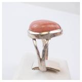 Pink Agate Sterling Silver Ring - Size 8.25 Pink Agate Sterling Silver Ring - Size 8.25