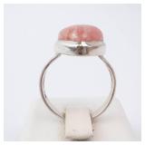 Pink Agate Sterling Silver Ring - Size 8.25 Pink Agate Sterling Silver Ring - Size 8.25