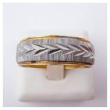 Etched Two Tone Men's Ring. Size 13 Etched Two Tone Men's Ring. Size 13