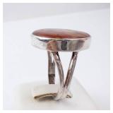 Sterling Silver Ring with Agate - Size 9 Sterling Silver Ring with Agate - Size 9