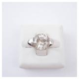 Solitaire CZ Sterling Silver Ring - Size 7.75 Solitaire CZ Sterling Silver Ring - Size 7.75