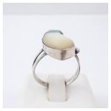 Native Ring - Turquoise, Mother of Pearl & Onyx Inlay, Size 6 Native Ring - Turquoise, Mother of Pearl & Onyx Inlay, Size 6