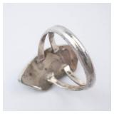 Native Ring - Turquoise, Mother of Pearl & Onyx Inlay, Size 6 Native Ring - Turquoise, Mother of Pearl & Onyx Inlay, Size 6