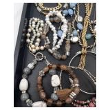 Assorted Jewelry Necklaces & Bracelets - Pearl Strands, Turquoise Beads & Metal Chains Assorted Jewelry Necklaces & Bracelets - Pearl Strands, Turquoise Beads & Metal Chains