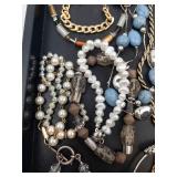 Assorted Jewelry Necklaces & Bracelets - Pearl Strands, Turquoise Beads & Metal Chains Assorted Jewelry Necklaces & Bracelets - Pearl Strands, Turquoise Beads & Metal Chains