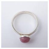 Rhodonite Sterling Silver Ring - Size 8 Rhodonite Sterling Silver Ring - Size 8