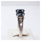 London Blue Topaz Sterling Silver Ring - Three-Stone, Size 8 London Blue Topaz Sterling Silver Ring - Three-Stone, Size 8