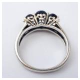 London Blue Topaz Sterling Silver Ring - Three-Stone, Size 8 London Blue Topaz Sterling Silver Ring - Three-Stone, Size 8