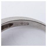 Tanzanite & Created Opal Sterling Ring - Size 9 Tanzanite & Created Opal Sterling Ring - Size 9