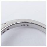 Sterling Silver Ring - Lab-Grown Ruby & CZ, Size 8 Sterling Silver Ring - Lab-Grown Ruby & CZ, Size 8