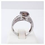 CZ & Garnet Sterling Silver Ring Size 8 CZ & Garnet Sterling Silver Ring Size 8