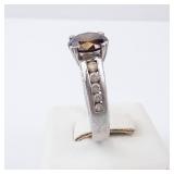 CZ & Garnet Sterling Silver Ring Size 8 CZ & Garnet Sterling Silver Ring Size 8