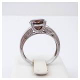 CZ & Garnet Sterling Silver Ring Size 8 CZ & Garnet Sterling Silver Ring Size 8