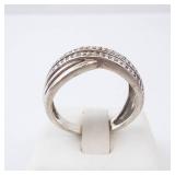 Silver-tone Beaded Multi-Band Ring with Granulated Dots - Stacking Style, Size 8. Silver-tone Beaded Multi-Band Ring with Granulated Dots - Stacking Style, Size 8.