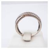 Silver-tone Beaded Multi-Band Ring with Granulated Dots - Stacking Style, Size 8. Silver-tone Beaded Multi-Band Ring with Granulated Dots - Stacking Style, Size 8.