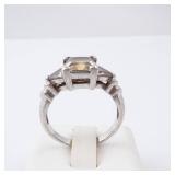 3 Stone Sterling Silver Ring - Size 8 3 Stone Sterling Silver Ring - Size 8