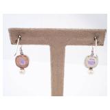 Amethyst & Pearl Sterling Silver Dangle Earrings Amethyst & Pearl Sterling Silver Dangle Earrings