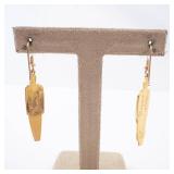 Tribal Red Enamel Drop Earrings - Gold-Tone (Pair) Tribal Red Enamel Drop Earrings - Gold-Tone (Pair)