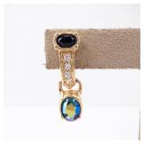 Swarovski Crystal Gold Tone Clip-On Earrings (Lot of 2) Swarovski Crystal Gold Tone Clip-On Earrings (Lot of 2)