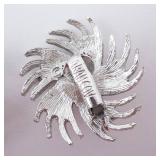 Monet Pearl Center Burst Clip-On Earrings - Silver Tone Monet Pearl Center Burst Clip-On Earrings - Silver Tone