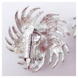 Monet Pearl Center Burst Clip-On Earrings - Silver Tone Monet Pearl Center Burst Clip-On Earrings - Silver Tone