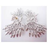 Crystal Sunburst Rhinestone Pierced Earrings - Clear Sparkle Crystal Sunburst Rhinestone Pierced Earrings - Clear Sparkle