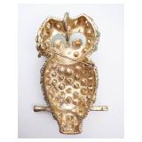 Owl Brooch - Green Rhinestones on Gold-Tone Metal Owl Brooch - Green Rhinestones on Gold-Tone Metal