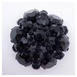 Weiss Signed Black Crystal Ball Brooch - Vintage Rhinestone Cluster Pin Weiss Signed Black Crystal Ball Brooch - Vintage Rhinestone Cluster Pin