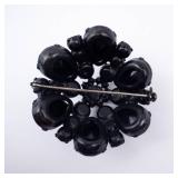 Weiss Signed Black Crystal Ball Brooch - Vintage Rhinestone Cluster Pin Weiss Signed Black Crystal Ball Brooch - Vintage Rhinestone Cluster Pin