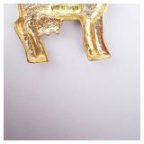 Cow Enamel Brooch Pin - Black & White Body with Gold-Tone Head Cow Enamel Brooch Pin - Black & White Body with Gold-Tone Head