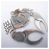 Sterling Silver Cancer Zodiac Sign Pendant - Crab Motif Necklace Charm Sterling Silver Cancer Zodiac Sign Pendant - Crab Motif Necklace Charm