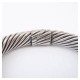 Amethyst Sterling Silver Hinge Cuff Bracelet - Twisted Rope Design Amethyst Sterling Silver Hinge Cuff Bracelet - Twisted Rope Design