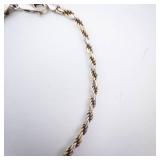 Bracelet - Two Tone Sterling Silver Rope Chain Bracelet Bracelet - Two Tone Sterling Silver Rope Chain Bracelet