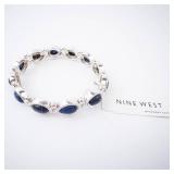 Nine West Silver Bracelet with Blue Oval Cabochon Stones Nine West Silver Bracelet with Blue Oval Cabochon Stones