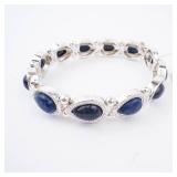 Nine West Silver Bracelet with Blue Oval Cabochon Stones Nine West Silver Bracelet with Blue Oval Cabochon Stones